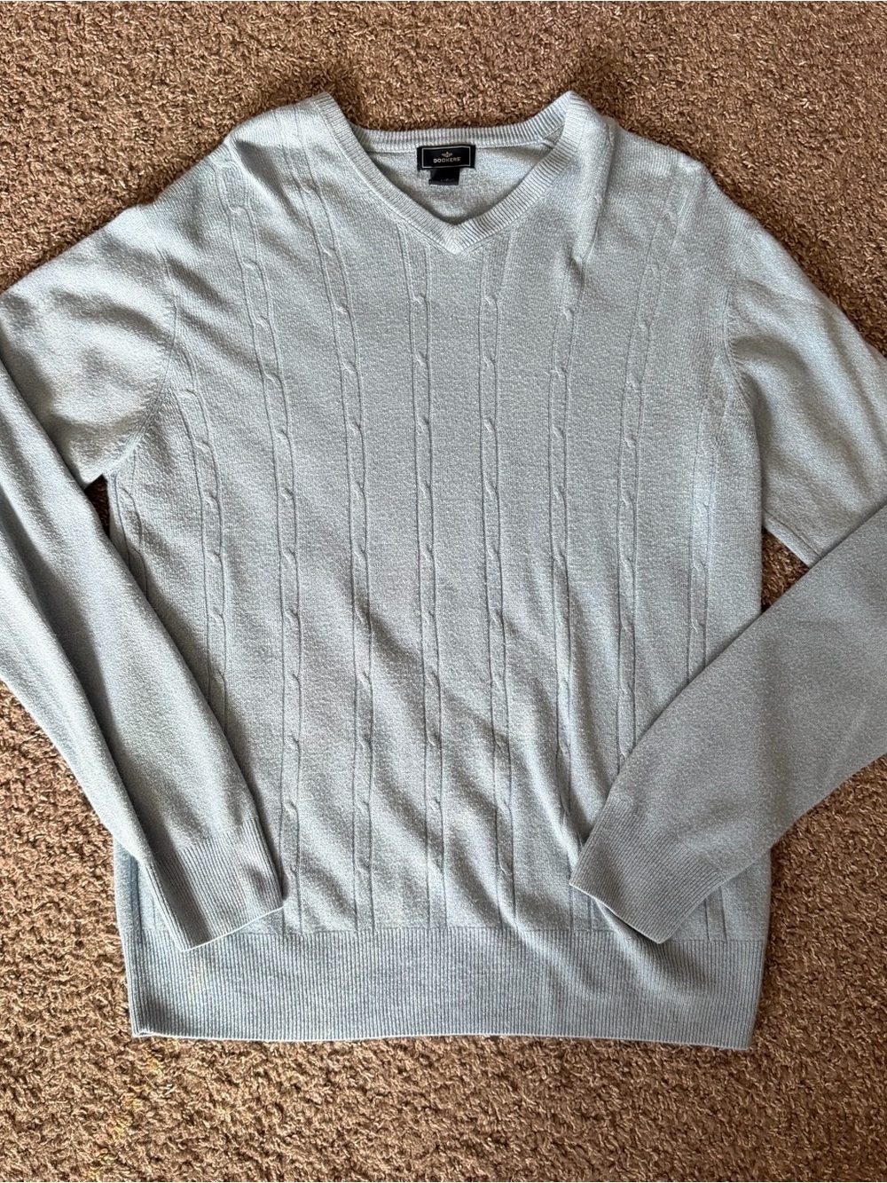 Vintage Dockers Light Blue V Neck Sweater Size L